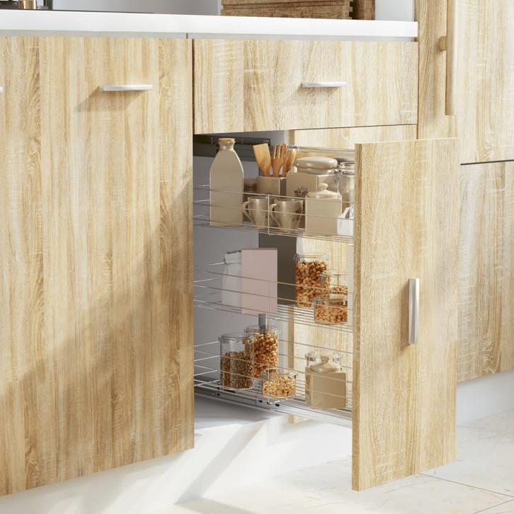 vidaXL Draadmand keuken uittrekbaar 3-laags 47x25x56 cm, Huis en Inrichting, Keuken | Keukenbenodigdheden, Nieuw, Verzenden
