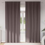 vidaXL Gordijnen met gordijnen 2 pcs Donkerbruin Polyester, Huis en Inrichting, Stoffering | Gordijnen en Lamellen, Verzenden