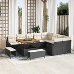 vidaXL 12-delige Tuinbankenset met kussens poly rattan, Tuin en Terras, Verzenden, Nieuw, Rotan