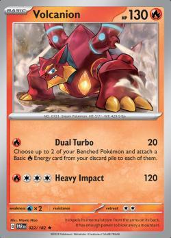 Volcanion 022/182 reverse holo Paradox Rift, Hobby en Vrije tijd, Verzamelkaartspellen | Pokémon, Losse kaart, Nieuw, Foil, Ophalen of Verzenden