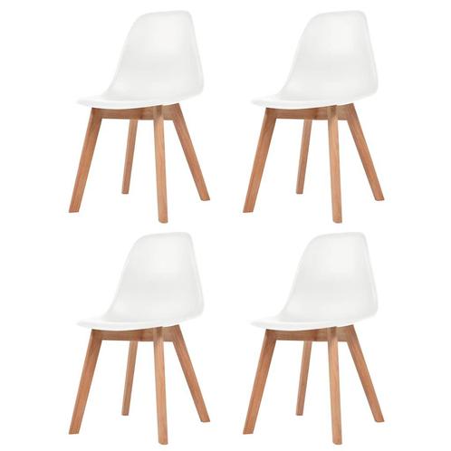 vidaXL Eetkamerstoelen 4 st kunststof wit, Huis en Inrichting, Stoelen, Wit, Nieuw, Verzenden
