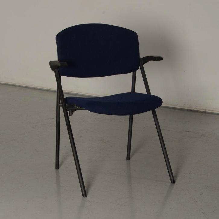 Drabert vergaderstoel, donkerblauw, 4-poot onderstel, Huis en Inrichting, Bureaustoelen, Ophalen of Verzenden