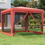 vidaXL Partytent met 4 mesh zijwanden 3x3 m HDPE rood, Tuin en Terras, Partytenten, Verzenden, Nieuw, Partytent