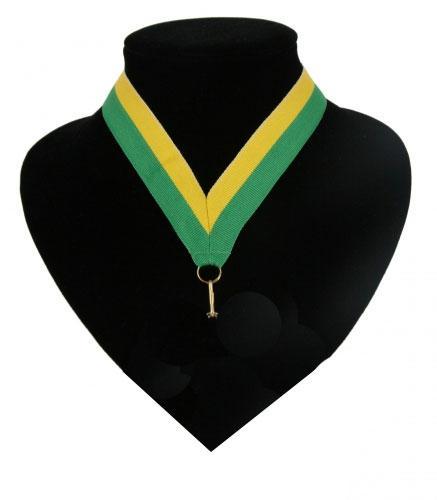 Lint voor een medaille groen en geel - Medailles, Hobby en Vrije tijd, Feestartikelen, Ophalen of Verzenden
