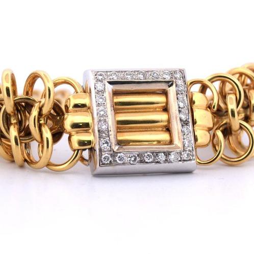 Armband - 18 karaat Geel goud - 1.70ct. tw. Diamant, Sieraden, Tassen en Uiterlijk, Armbanden