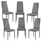 Eetkamerstoel Italië 96x43x52 cm grijs stof metaal set van 6, Huis en Inrichting, Stoelen, Verzenden, Nieuw