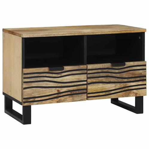 vidaXL TV-kast met lade Bruin 70 x 33 x 46 cm massief, Huis en Inrichting, Kasten | Televisiemeubels, Nieuw, Minder dan 50 cm