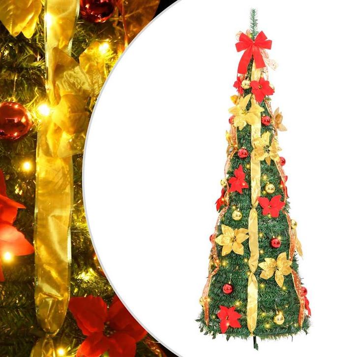 vidaXL Kunstkerstboom pop-up 50 LEDs 120 cm groen, Diversen, Kerst, Nieuw, Verzenden