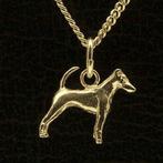 Gouden Fox Terrier gladhaar met staart ketting hanger - k..., Verzenden, Nieuw
