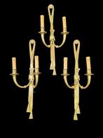 Wandkandelaar (3) - Verguld brons - Gouden bronzen appliques