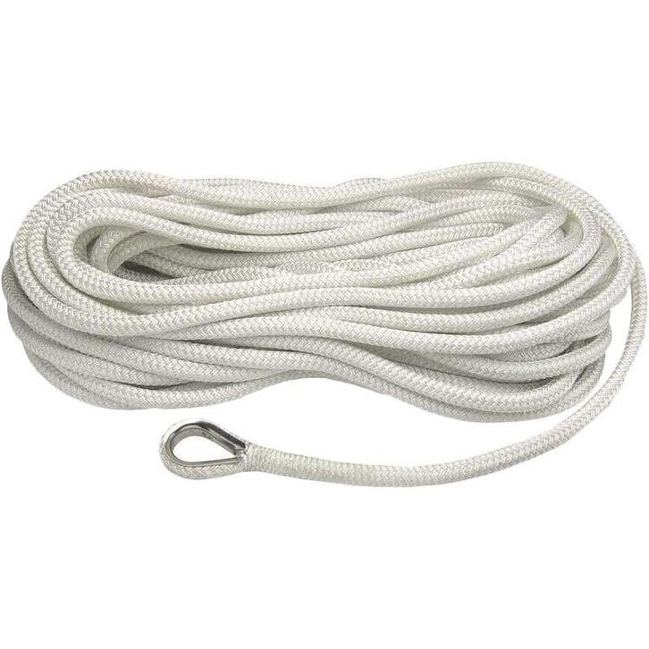 14mm x 10m Landvast met Oog Deluxe Wit Polyester, Watersport en Boten, Bootonderdelen, Ophalen of Verzenden