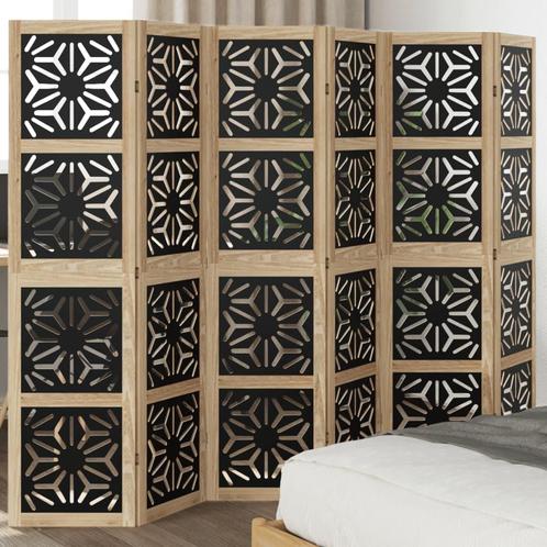 vidaXL Kamerscherm met 6 panelen massief paulowniahout bruin, Huis en Inrichting, Woonaccessoires | Kamerschermen, Nieuw, Verzenden