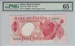 1969 Ghana P 12b 10 Cedis Pmg 65 Epq, Verzenden