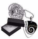 Aluminium plectrum ketting met pianotoetsen en muzieknoten, Verzamelen, Ophalen of Verzenden, Nieuw
