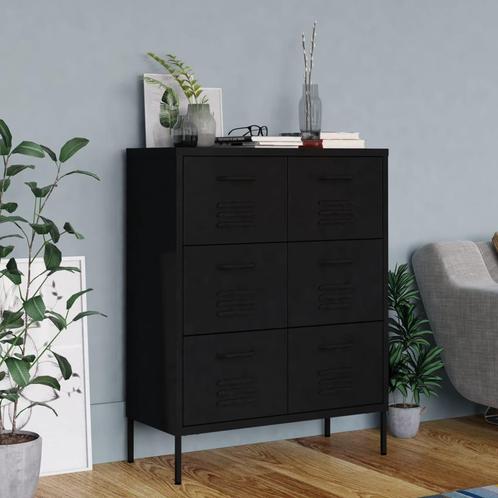 vidaXL Ladekast 80x35x101,5 cm staal zwart, Huis en Inrichting, Kasten | Overige, Nieuw, Verzenden