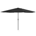 Grote Parasol Zwart 390cm | Laatste Stuk!, Tuin en Terras, Nieuw, Ophalen of Verzenden, Waterdicht, Stokparasol