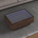 vidaXL Salontafel met LED 70x50x30 cm bewerkt hout bruin, Huis en Inrichting, Verzenden, Nieuw, Overige houtsoorten, 50 tot 100 cm