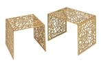 Handgemaakte salontafel ABSTRACT 50cm set van 2 goud in, Huis en Inrichting, Tafels | Salontafels, Ophalen of Verzenden, Nieuw