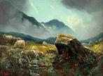 Thomas Finchett. (1858-1931) - Sheep on the side of Menydd