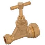 Plumbob stopkraan knelkoppeling - messing - 15 mm koper x..., Doe-het-zelf en Verbouw, Buizen en Afvoer, Ophalen of Verzenden