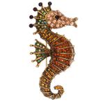 Fako Bijoux® - Broche - Zeepaardje - 58x30mm - Bruin, Sieraden, Tassen en Uiterlijk, Broches, Verzenden, Nieuw