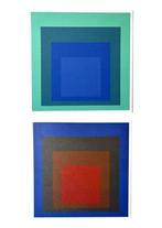 Josef Albers (1888-1976) - 2x Homage To The Square:, Antiek en Kunst