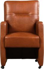 Cognac leren landelijke eetkamerfauteuil - Granada leer Sava, Huis en Inrichting, Overige kleuren, Nieuw, Leer, Ophalen of Verzenden