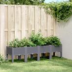 vidaXL Plantenbak met poten 160x40x42 cm polypropeen grijs, Tuin en Terras, Verzenden, Nieuw, Kunststof