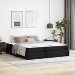 vidaXL Bedframe met matras met matras 2 pcs Zwart PVC, Huis en Inrichting, Slaapkamer | Bedden, Verzenden, Nieuw, Zwart