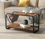 Compacte bijzettafel met krantenbak - Loft stijl - 86,5x4..., 45 tot 60 cm, Metaal of Aluminium, Loftstijl, Nieuw