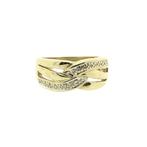 Gouden ring met diamant 0,08 ct., Gebruikt, Overige kleuren, Ophalen of Verzenden, 17 tot 18