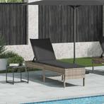 vidaXL Ligstoel met kussen lichtgrijs 55x200x44cm polyrotan, Verzenden, Nieuw