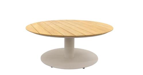 Suns Grado lage tuintafel camel sand met teak blad Ø 170 cm, Tuin en Terras, Tuinsets en Loungesets, Ophalen of Verzenden