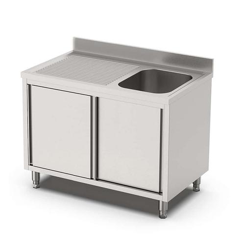 HCB Spoeltafel - enkele spoelbak rechts - schuifdeuren - 120, Zakelijke goederen, Horeca | Keukenapparatuur, Nieuw in verpakking