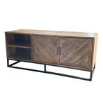 Tv-meubel Mangohout Sabia 140 cm, Huis en Inrichting, Kasten | Televisiemeubels, 100 tot 150 cm, Verzenden, Nieuw, Minder dan 100 cm