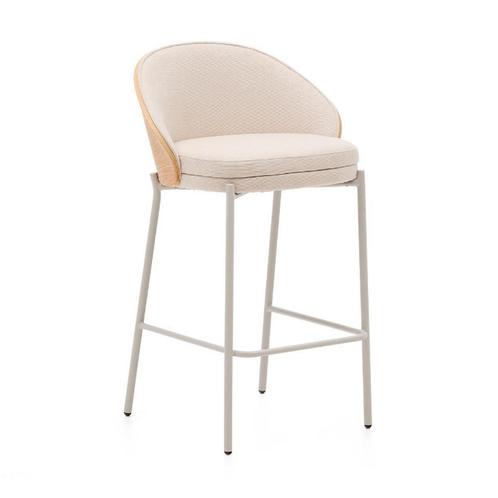 *WOONWINKEL* Kave Home Eamy Counter Barkruk Met Houten Rugle, Huis en Inrichting, Barkrukken, Nieuw, Verzenden