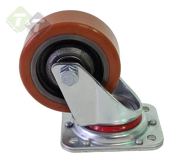 Zwenkwiel Zwaar 100 MM - Polyurethaan Wiel - 325 KG - Transp, Doe-het-zelf en Verbouw, Zwenkwielen, Nieuw, Ophalen of Verzenden