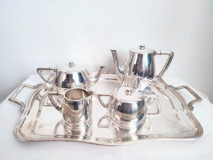 Wiskemann - Koffie- en theeservies (5) - Verzilverd, Metaal, Antiek en Kunst, Antiek | Meubels | Tafels