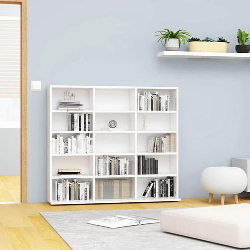 vidaXL Cd-kast 100x23x89,5 cm bewerkt hout hoogglans wit, Huis en Inrichting, Woonaccessoires | Cd- en Dvd-rekken, Nieuw, Verzenden