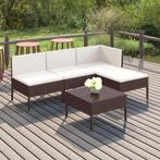 vidaXL 5-delige Loungeset met kussens poly rattan bruin, Verzenden, Nieuw, Rotan, Loungeset