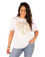 Wit T-shirt met beige Love print van Gemma Ricceri, Kleding | Dames, T-shirts, Nieuw, Verzenden