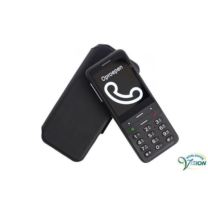 Flipcase voor BlindShell Classic 2 – Zwart | Booktype met Pa, Telecommunicatie, Mobiele telefoons | Overige merken, Nieuw, Ophalen of Verzenden