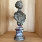 Buste, Buste de femme au drapé - 30 cm - Terracotta, Antiek en Kunst