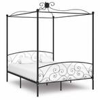 vidaXL Hemelbedframe metaal zwart 180x200 cm, Eenpersoons, Verzenden, Zwart, Nieuw