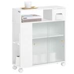 Smalle nichekast op wielen met schuifdeuren, Verzenden, Nieuw
