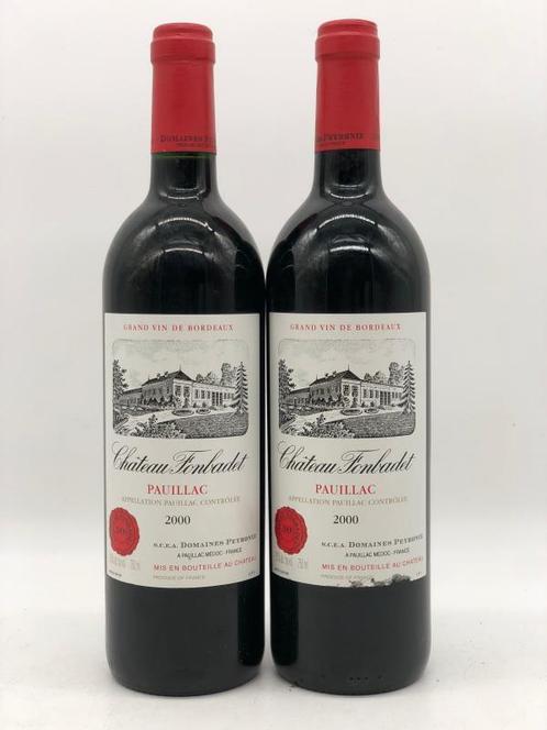 2 x 75cl Chateau Fonbadet, Pauillac 2000 (Bordeaux, rood), Verzamelen, Wijnen, Frankrijk, Rode wijn, Nieuw, Ophalen of Verzenden