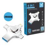 Silver Eagle® 4 in 1 Flash drive 256GB voor iPhone,Android, Computers en Software, USB Sticks, Verzenden, Nieuw, Silver Eagle