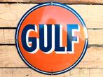 Gulf Oil Oranje - Emaille Bord, Verzamelen, Verzenden, Nieuw