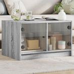 vidaXL Salontafel met glazen deuren 68x50x42 cm grijs sonoma, 50 tot 100 cm, Verzenden, Nieuw, 50 tot 100 cm
