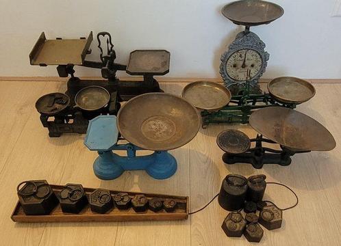 Balans of weegschaal (6) - Brons, Gietijzer - Lot antieke, Antiek en Kunst, Antiek | Wandborden en Tegels